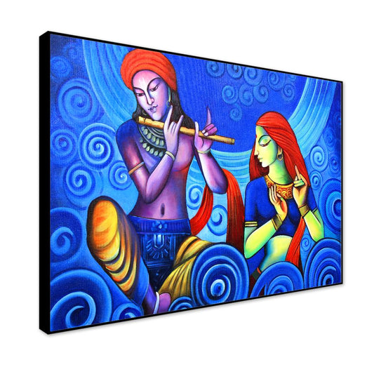 Radha Krishna Musing Framed Wall Art