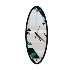 Geometric Aesthetics Wooden Oval Wall Clock