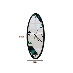 Geometric Aesthetics Wooden Oval Wall Clock