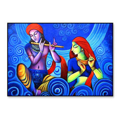 Radha Krishna Musing Framed Wall Art