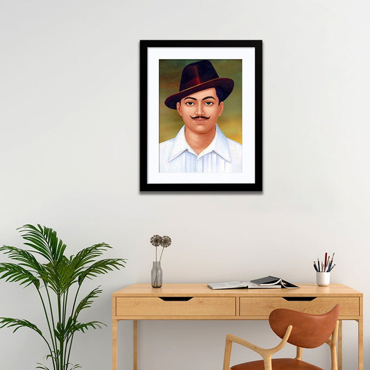 Freedom Fighter Bhagat Singh Framed Wall Painting