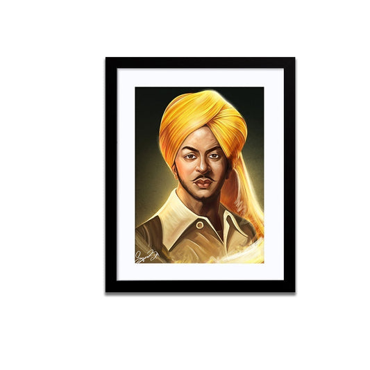 Freedom Fighter Bhagat Singh Framed Wall Painting