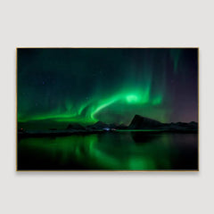 Illuminated Lofoten Islands Framed Wall art