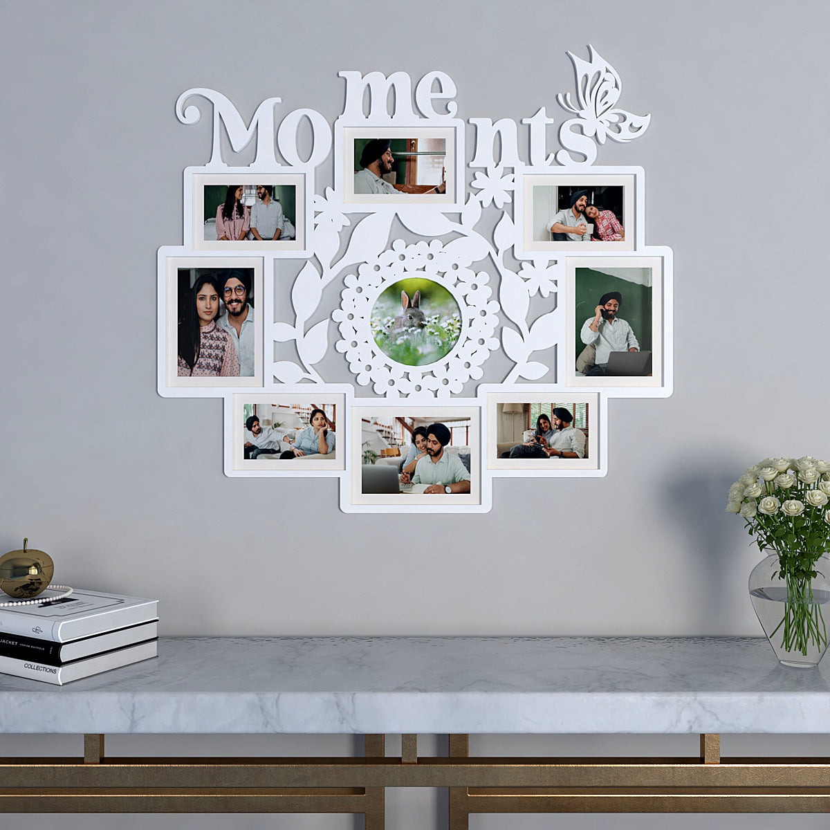 Moments White Hanging Photo Frame