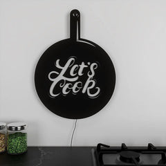 Pan-shaped Kitchen Backlit Wall Art for Chefs/Cooking Enthusiasts