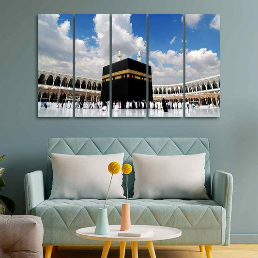 Beautiful Islamic Makka Madina Wall Paintings & Wall Art – 5 Panel Sets