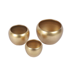 Gold Apple Planter Set of 3