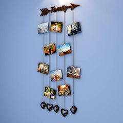 Family' Wood Photo Frame with Clips Size: 26 Inch(Width) X 54 Inch(Height).