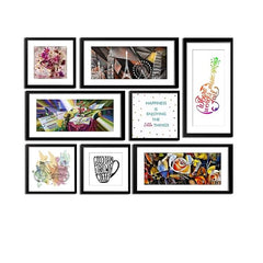 Beautiful Designer Art and Quote Collage Photo Frames Set of 8 For Office or Home