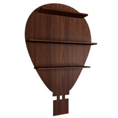 Hot Air Balloon Backlit Wood Wall Shelf / Book Shelf / Night Light, Walnut Finish