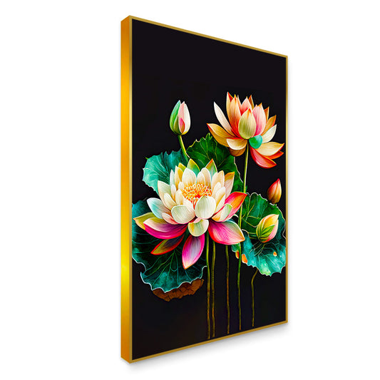 Beautiful Pink Lotus Flower Abstract Aesthetic Wall Paintings