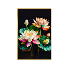 Beautiful Pink Lotus Flower Abstract Aesthetic Wall Paintings