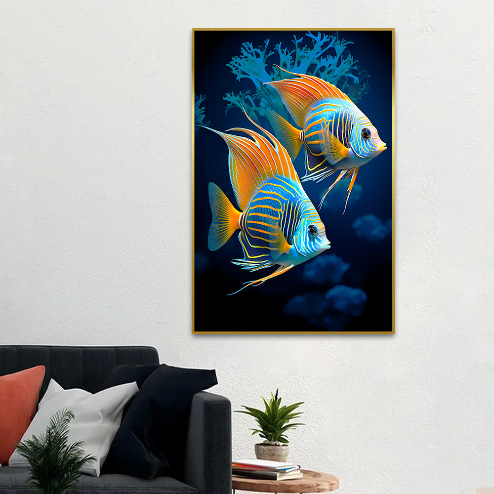 Abstract Design Fish Canvas Printed Wall Paintings 1