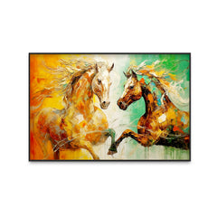 Beautiful Abstract Two Horse Canvas Wall Painting