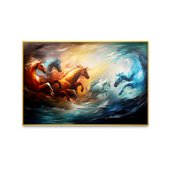 Beautiful Magical Beasts In The Style Of Abstract Horses Canvas Wall Painting