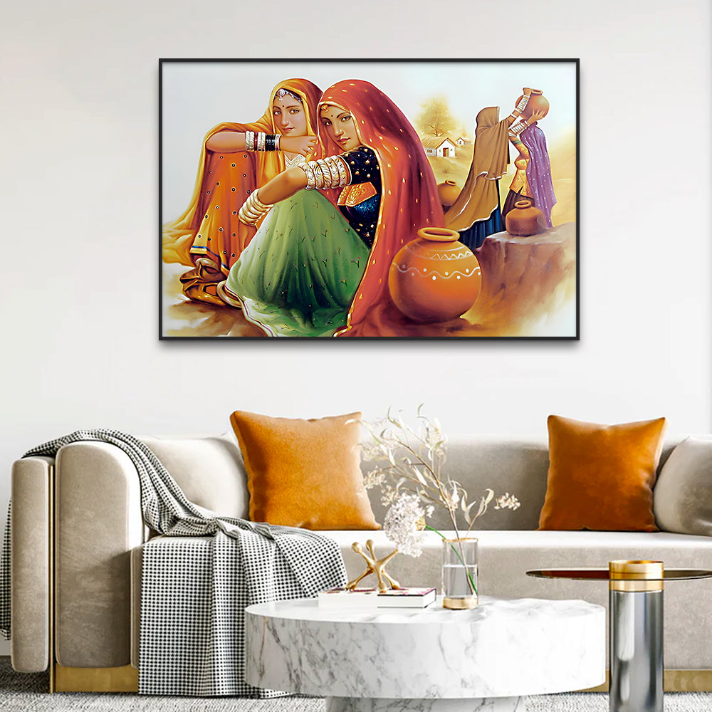 Beautiful Rajasthani Queen Woman Canvas Printed Wall Paintings & Arts