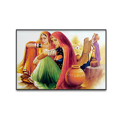 Beautiful Rajasthani Queen Woman Canvas Printed Wall Paintings & Arts