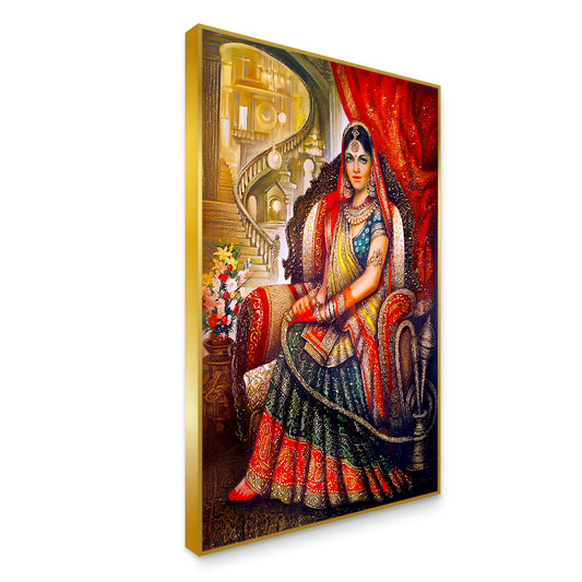 Beautiful Rajasthani Village Girl Canvas Printed Wall Paintings & Arts