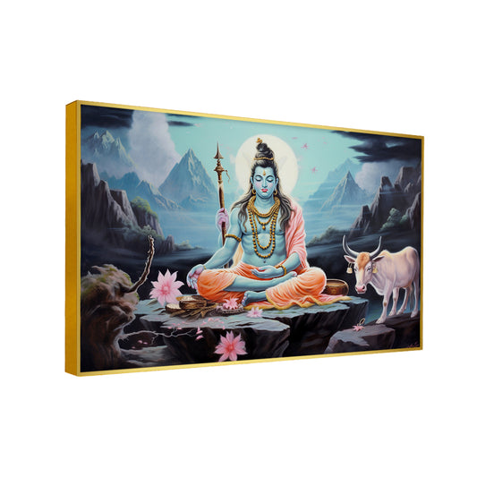 Lord Shiva with Nandi Canvas Wall Paintings
