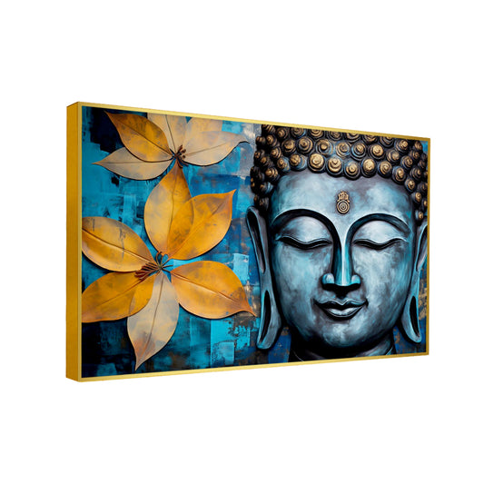 Buddha with flowers Canvas Wall Paintings