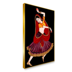 Beautiful Rajasthani Woman Dancing Canvas Printed Wall Paintings & Arts