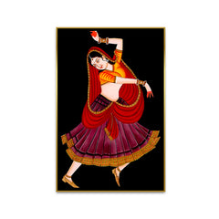 Beautiful Rajasthani Woman Dancing Canvas Printed Wall Paintings & Arts