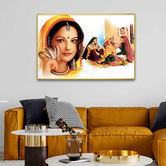 Beautiful Rajasthani Culture Canvas Printed Wall Paintings & Arts