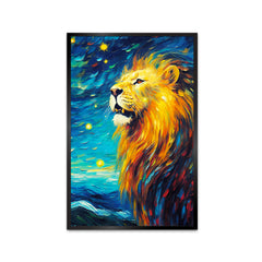 Abstract Design Lion Face Canvas Printed Wall Paintings & Arts