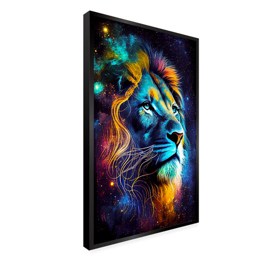 Abstract Design Blue Lion Face Canvas Printed Wall Paintings & Arts