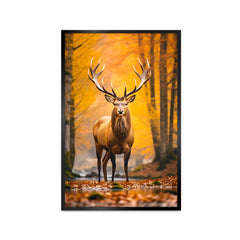 Beautiful Deer in Forest Scenery Canvas Printed Wall Paintings & Arts