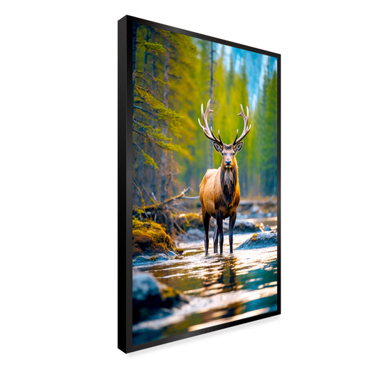 Beautiful Wild Elk in Nature Scenery Canvas Printed Wall Paintings & Arts