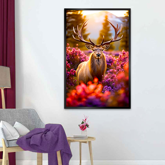 Wild Elk in Nature Scenery Canvas Printed Wall Paintings & Arts