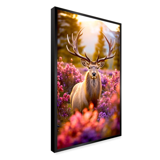 Wild Elk in Nature Scenery Canvas Printed Wall Paintings & Arts