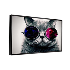 Black Cat Face on Specticle Canvas Printed Wall Paintings & Arts