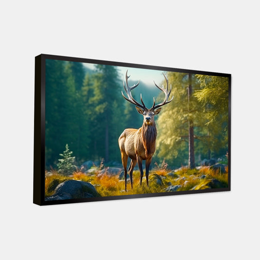 Beautiful Wild Single Elk with Nature Canvas Printed Wall Paintings & Arts