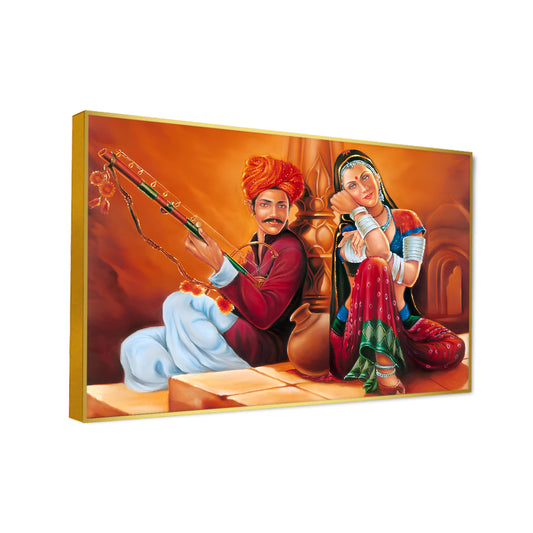 Rajasthani Folk Culture Canvas Printed Wall Paintings & Arts