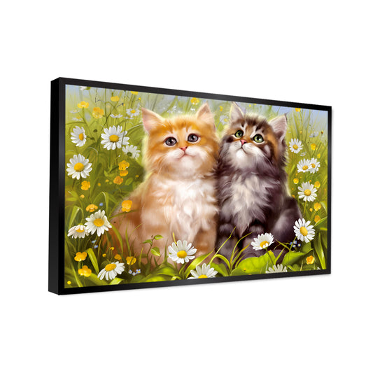 Black & Brown Cute Cat Canvas Printed Wall Paintings & Arts