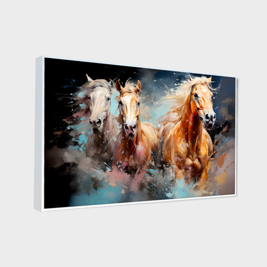Beautiful Abstract Design Horses Canvas Big Wall Painting & Arts