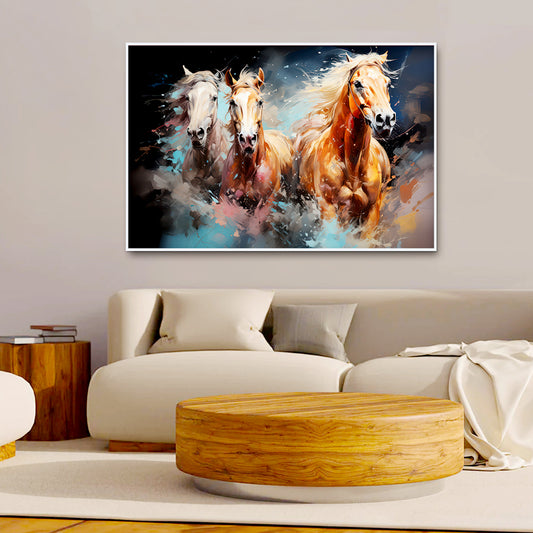 Beautiful Abstract Design Horses Canvas Big Wall Painting & Arts