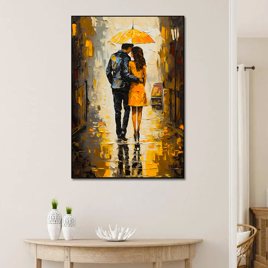 Beautiful Romantic Lovers Canvas, Romantic Silhouette of Loving Couple Wall Paintings & Arts