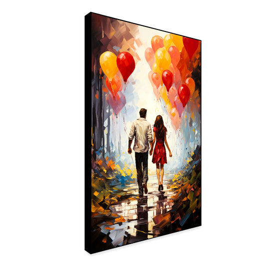 Illuminate Abstract Ballerina Printed Couple Love Canvas Wall Paintings & Arts