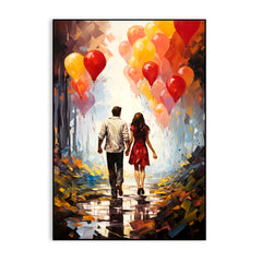 Illuminate Abstract Ballerina Printed Couple Love Canvas Wall Paintings & Arts