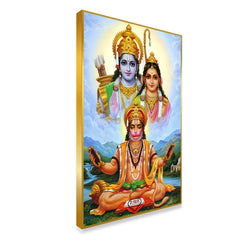 Elegant Shri Ram Blessing Hanuman Ji Canvas Print Wall Art & Paintings