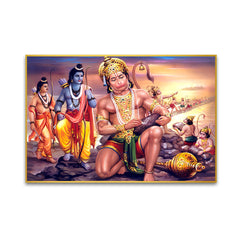 Glorious Hanuman Writing Ram Ram on Mountain Stones to Cross The sea Wall Art & Paintings