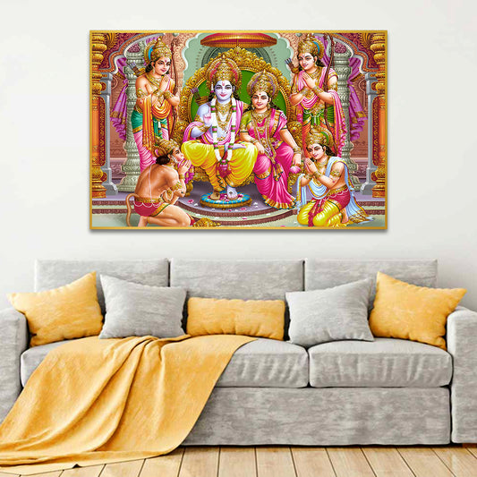 Divine Shri Ram Darbar Canvas Printed Wall Paintings & Arts