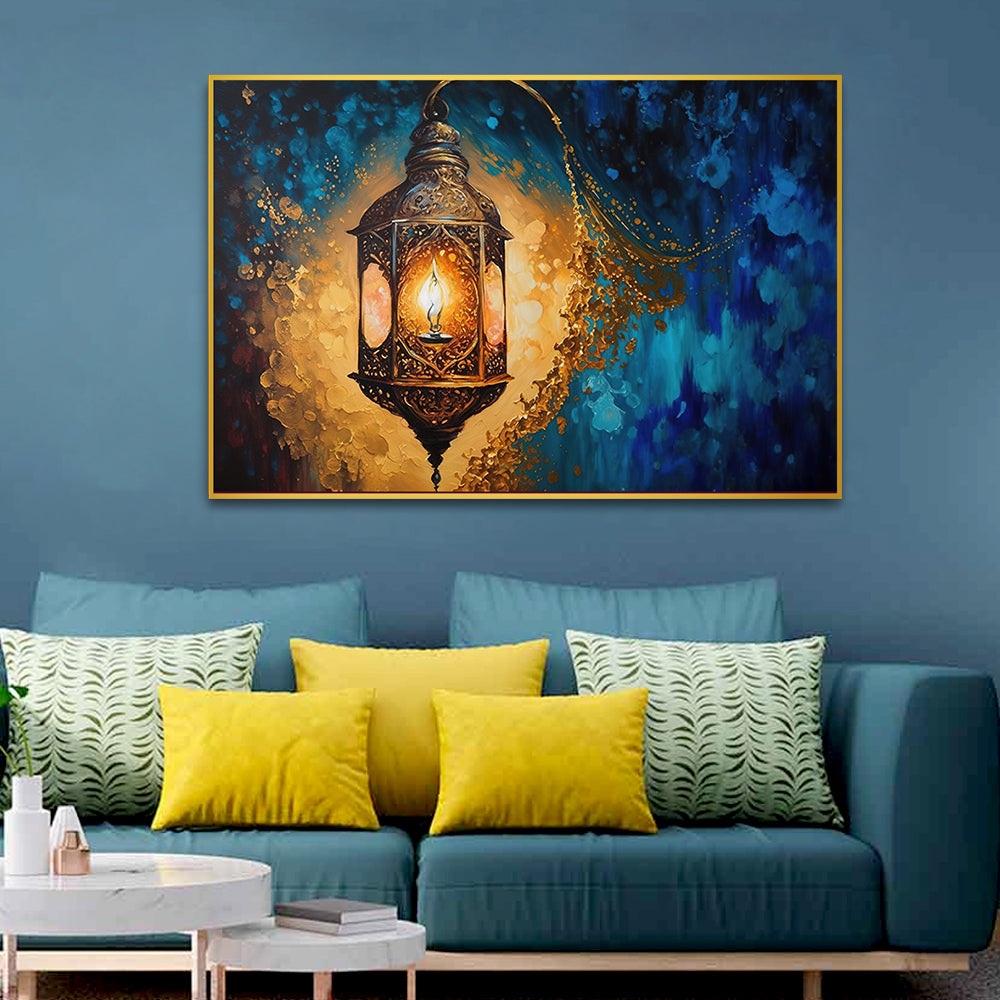 Beautiful Islamic Lantern Fantasy Old Paper Wall Paintings & Wall Art