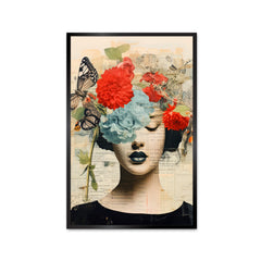 Beautiful Gothic Flower with Girl Abstract Aesthetic Wall Paintings & Arts