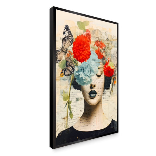 Beautiful Gothic Flower with Girl Abstract Aesthetic Wall Paintings & Arts
