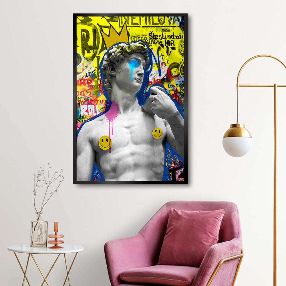 Beautiful Graffiti David Statue Decoupage Aesthetic Wall Paintings & Arts