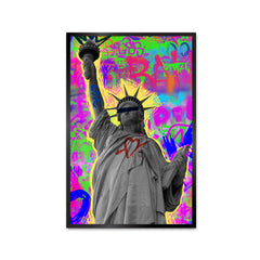 Beautiful Colorful Punk Rock of Liberty Statue Aesthetic Wall Paintings & Arts